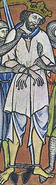 Maciejowski Bibel um 1250 König in Unterhemd